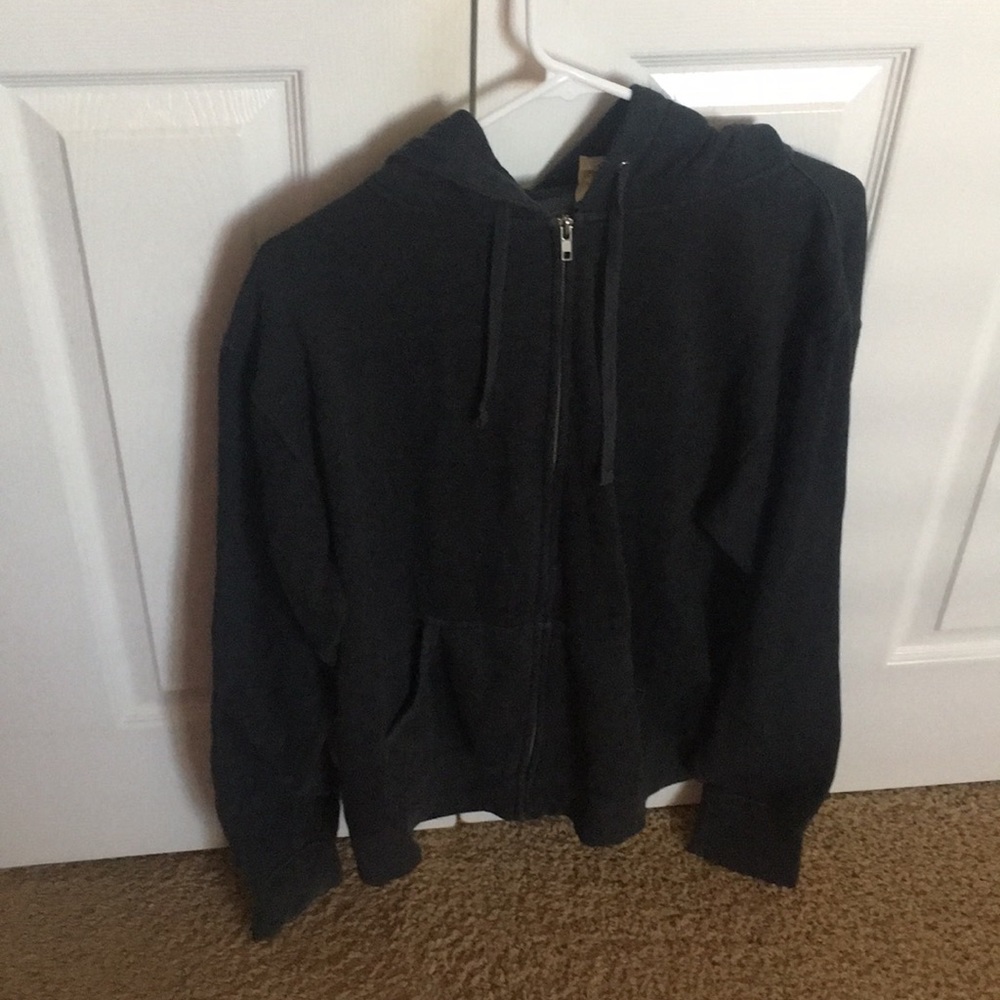 Unisex Charcoal Grey Zip-Up Jacket (size L)